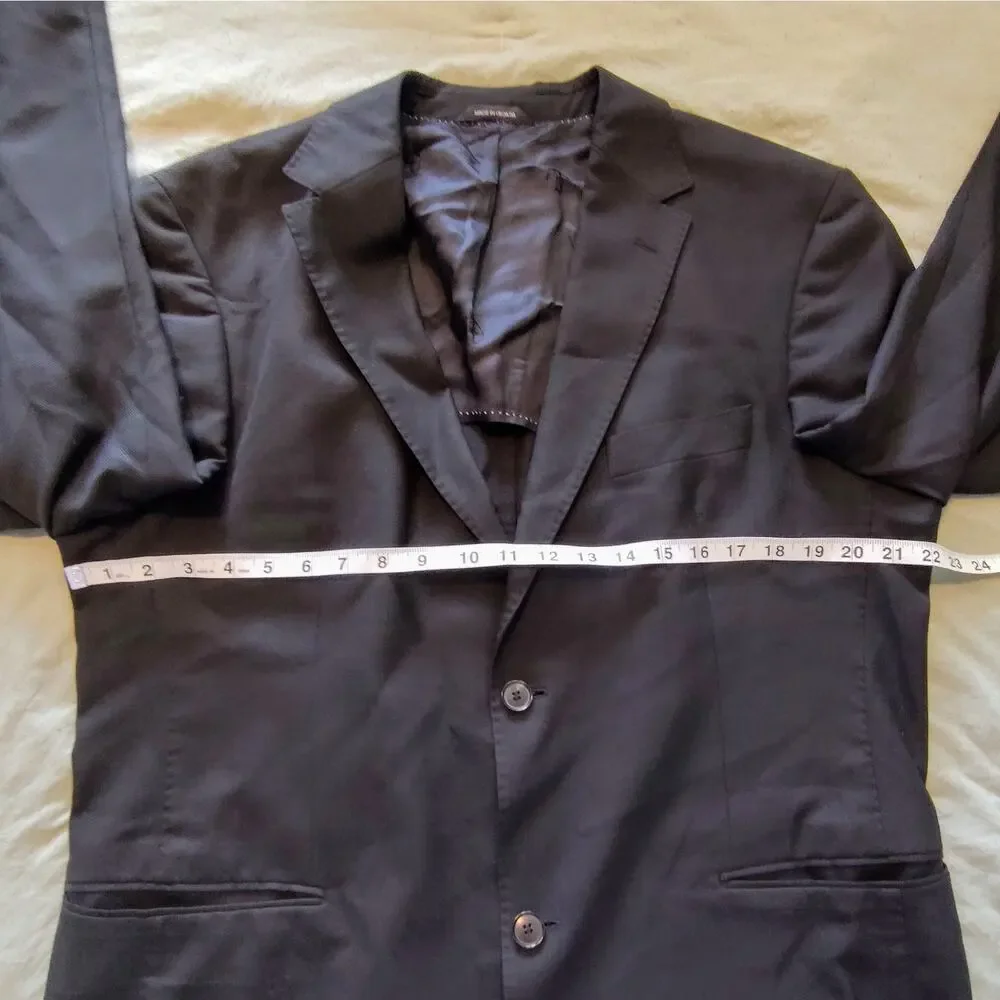 Hugo Boss Guabello Italy Super 130 Black Dual Vent Blazer Sport‎ Jacket 44R